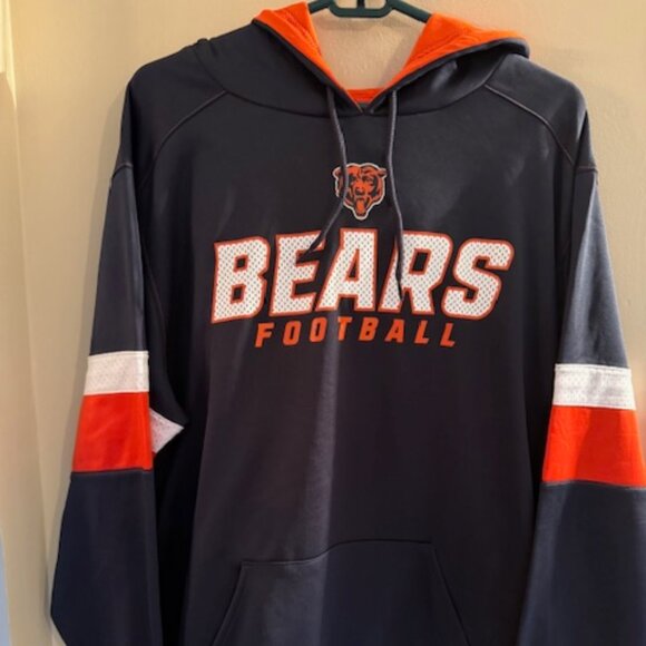 Men's NFL Team Chicago Bears Navy Performance Pullover Hoodie Sweatshirt-X-Large - Picture 1 of 5